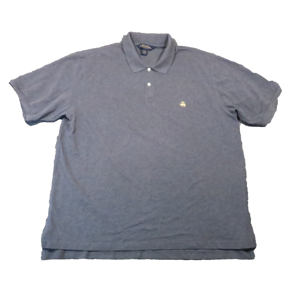 Brooks Brothers Performance‎ Knit Polo Shirt Mens 2XL Gray Business Casual Golf